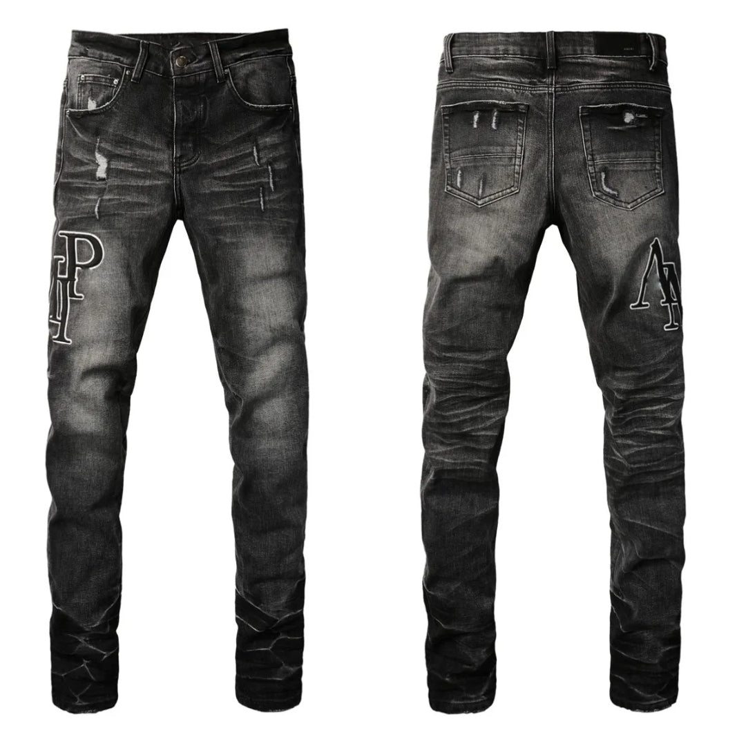 AM Jeans Faded Black Logo