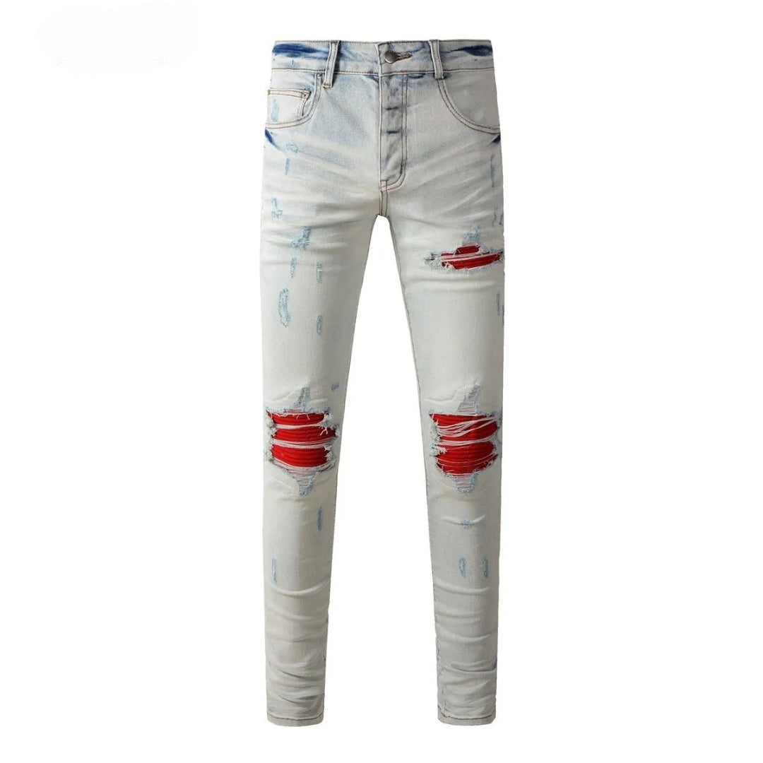 AM Jeans Red Patches