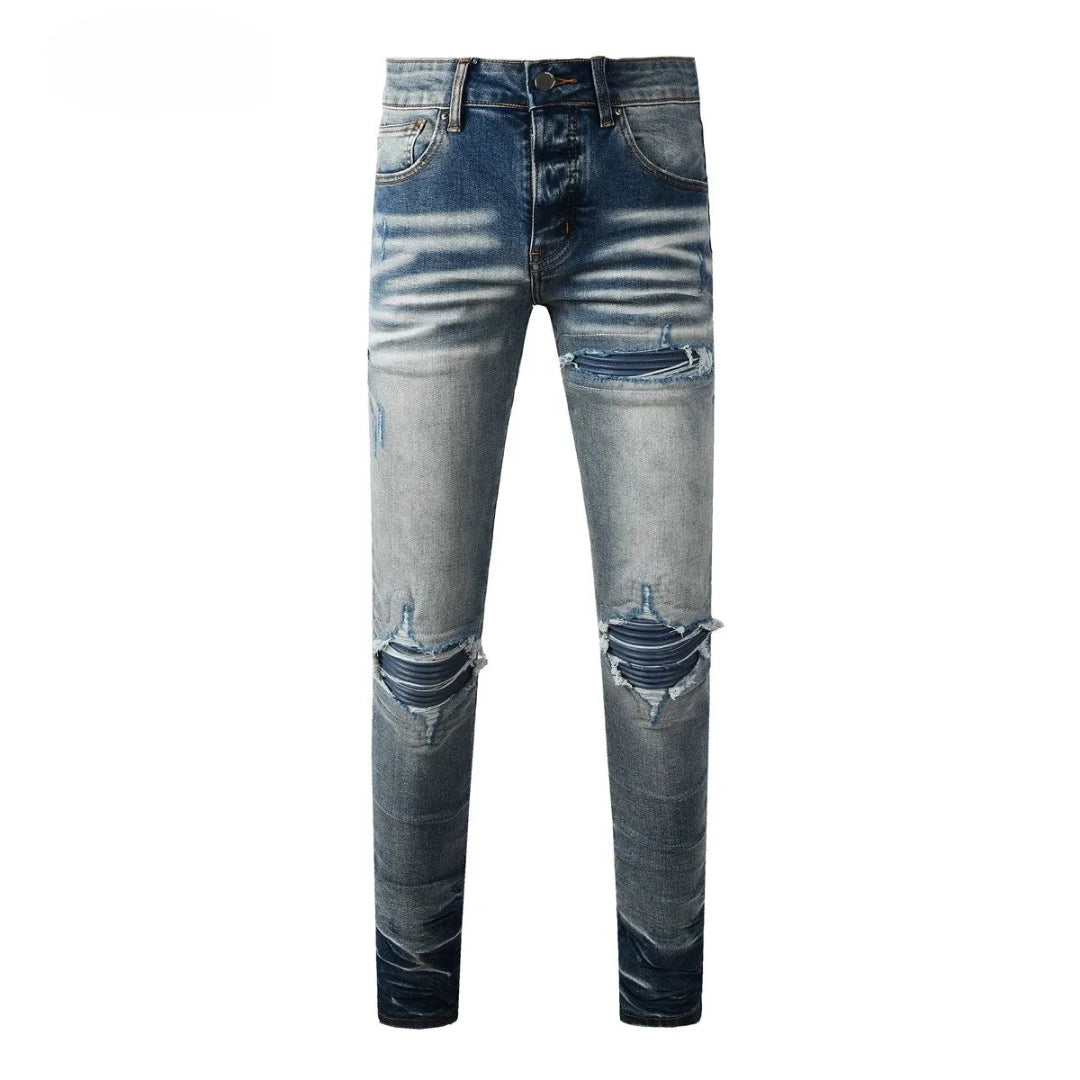 AM Jeans Navy Blue Patches