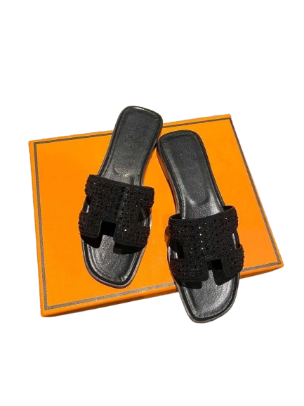 HRMS Sandals Black Sparkle
