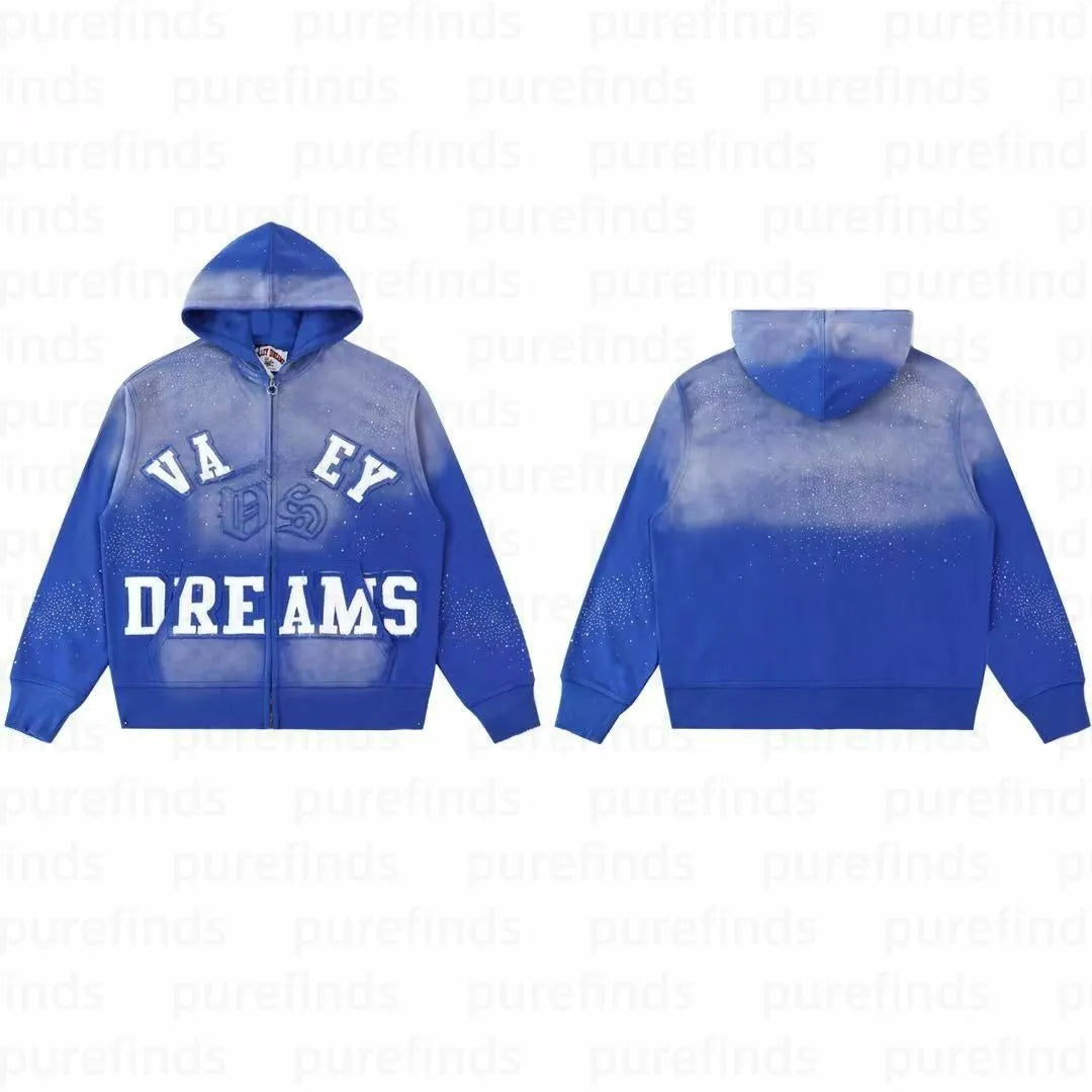 VaIIey Hoodie Blue Rhinestone
