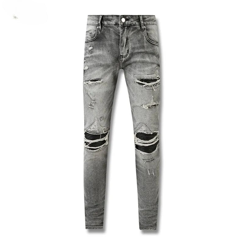 AM Jeans Grey/Black Patches