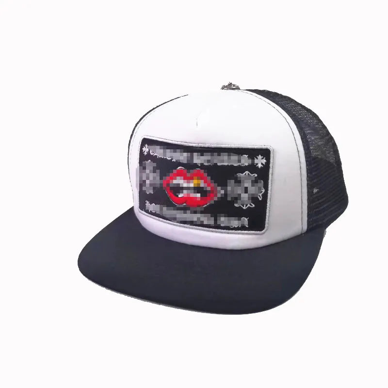 Heart Trucker Hat White Lips