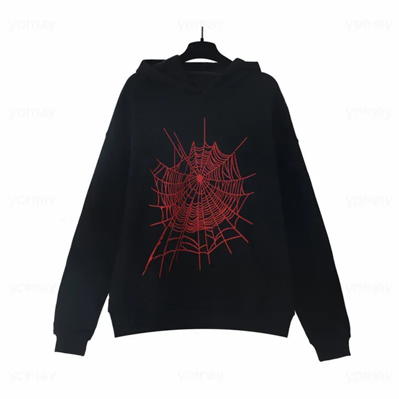 🕸️ Red Rhinestone Hoodie